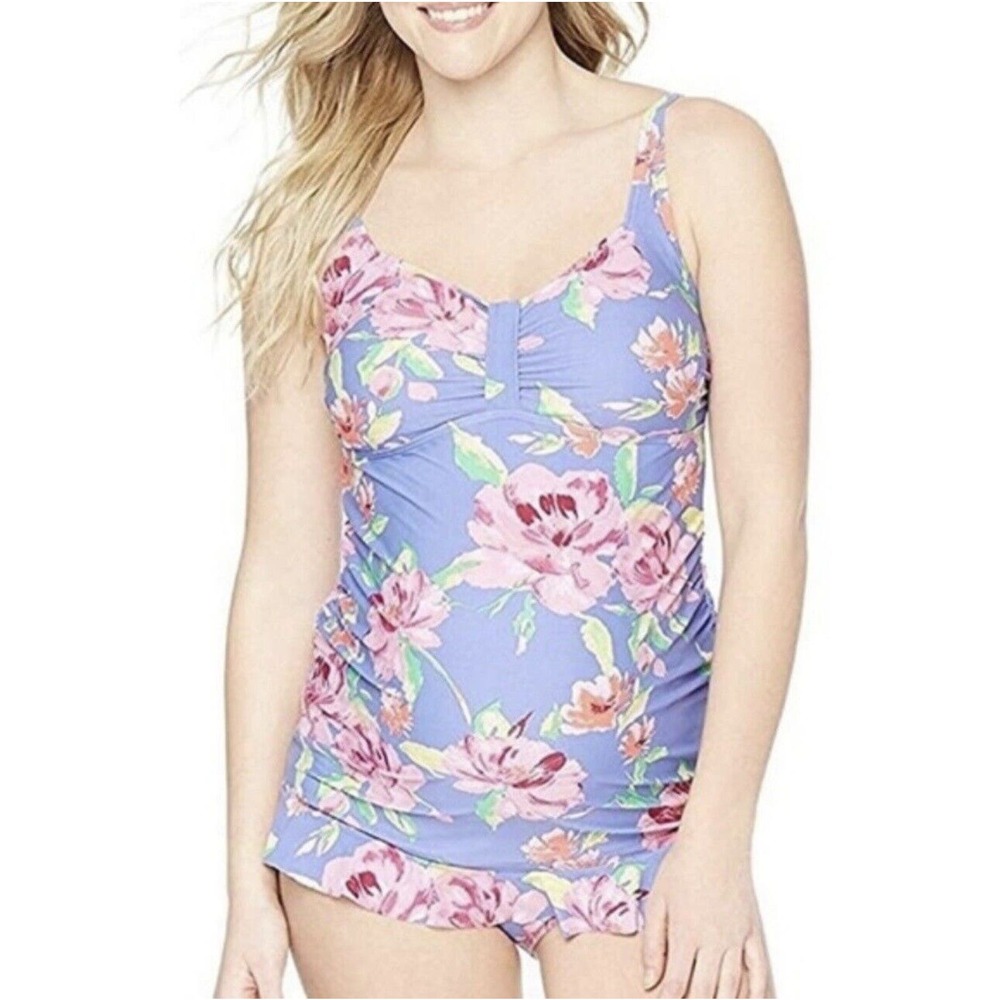Oh Baby by Motherhood Maternity Tankini Swim Top Floral Womens Med